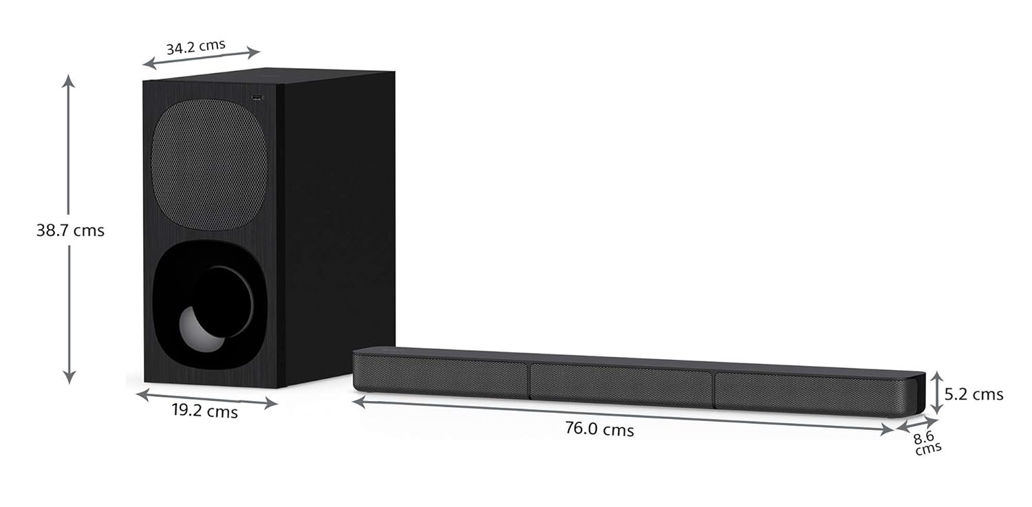 Sony HT-S20R Real 5.1ch Dolby Digital Soundbar for TV with subwoofer and Compact Rear Speakers, 5.1ch Home Theatre System - Image 3